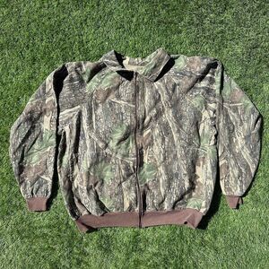 Vintage Camo Bomber Jacket Men Size XXL Realtree‎ USA Full Zip Flannel Gorpcore
